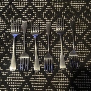 Plymouth Rock Oneida Dessert/Salad Stainless Silverware Flatware Lot of 6